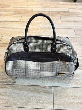 Polo Ralph Lauren Brown/Cream Houndstooth Rolling Duffel Bag